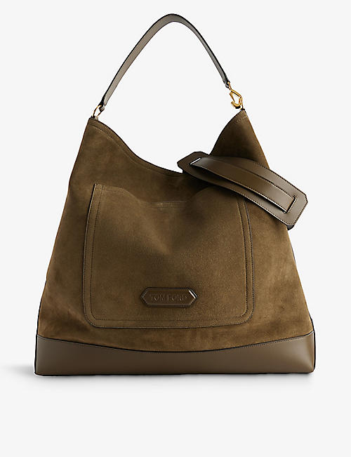 TOM FORD: Slouch-shape suede tote bag