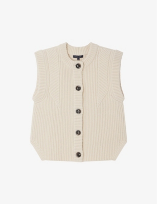 SOEUR: Amore round-neck sleeveless knitted cardigan