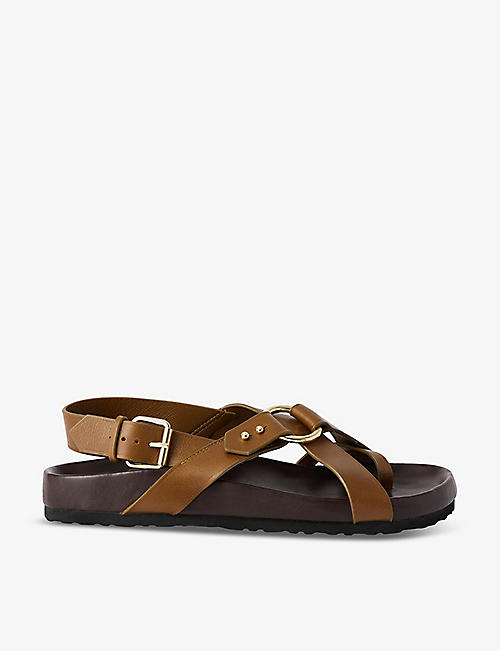 SOEUR: Mexico crossover-strap leather sandals