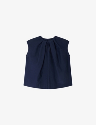 SOEUR: Annie round-neck relaxed-fit cotton-blend blouse