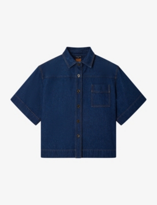 SOEUR: Antoinette patch-pocket denim shirt