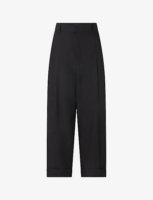 SOEUR: Watson high-rise straight-leg cotton trousers
