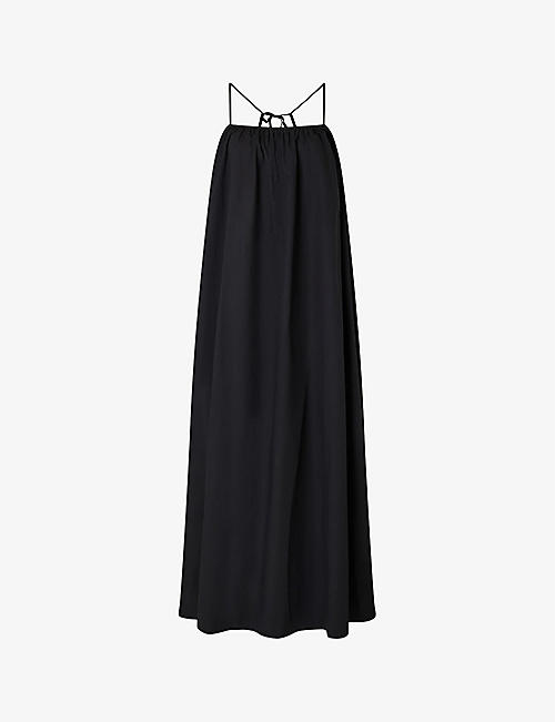 SOEUR: Arielle straight-neck cotton maxi dress