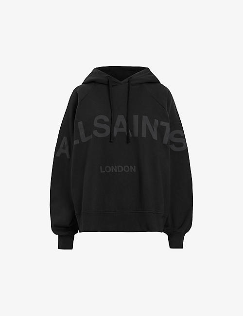 ALLSAINTS: Talon graphic-print relaxed-fit organic-cotton hoody