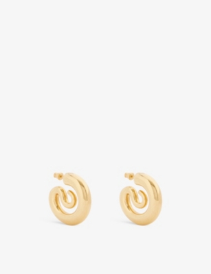 PANCONESI: Serpent rhodium-plated copper hoop earrings