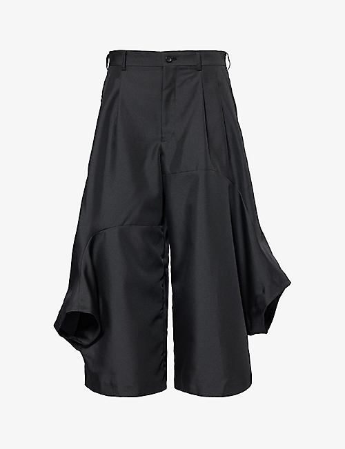 COMME COMME DES GARCONS: Cropped wide-leg mid-rise woven trousers
