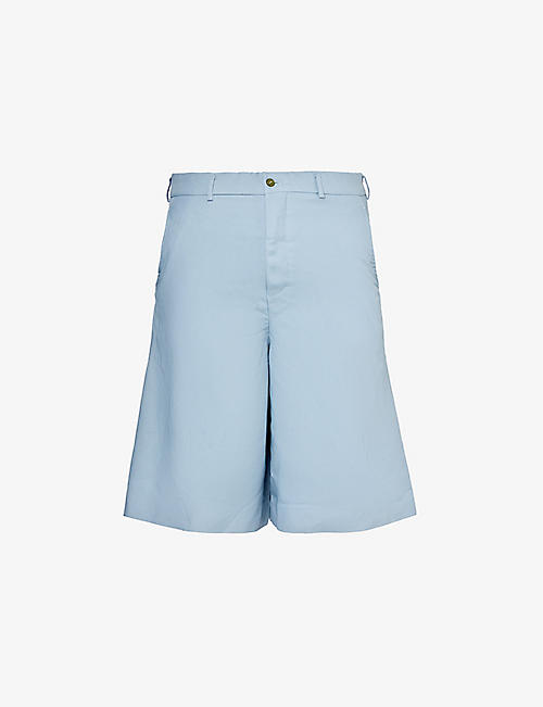 COMME DES GARCONS HOMME PLUS: High-rise relaxed-fit woven shorts