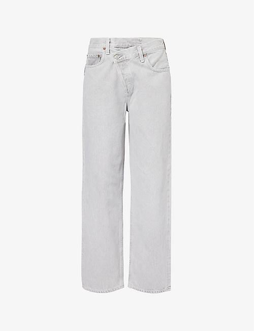 AGOLDE: Criss Cross wide-leg mid-rise organic-cotton jeans