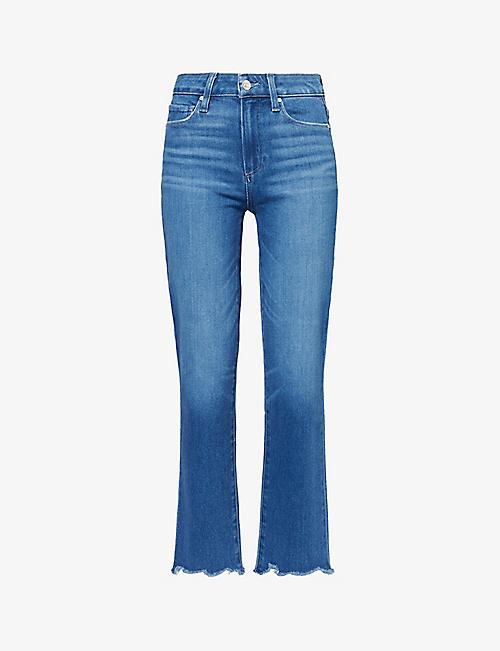 PAIGE: Cindy straight-leg high-rise stretch denim-blend jeans
