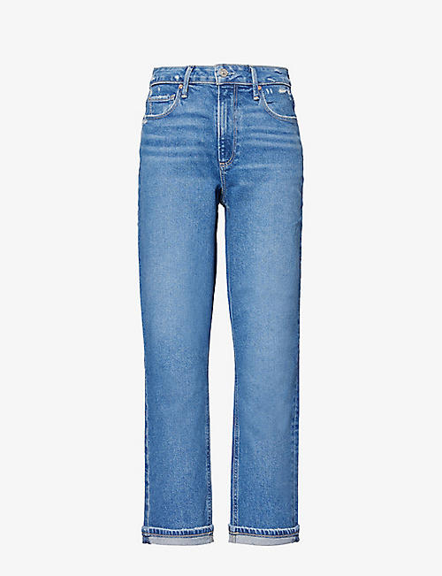 PAIGE: Brigitte slim-leg high-rise denim-blend jeans