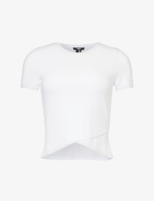 PAIGE: Noemi cross-hem stretch-jersey T-shirt