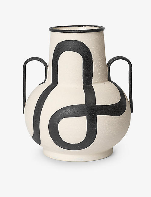 FERM LIVING: Trace hand-painted stoneware vase 37.5cm