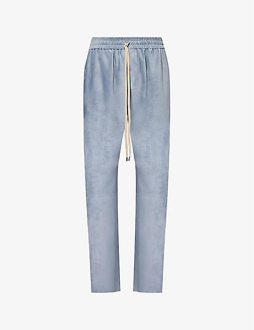 DUE DILIGENCE: Drizzle relaxed-fit mid-rise suede trousers