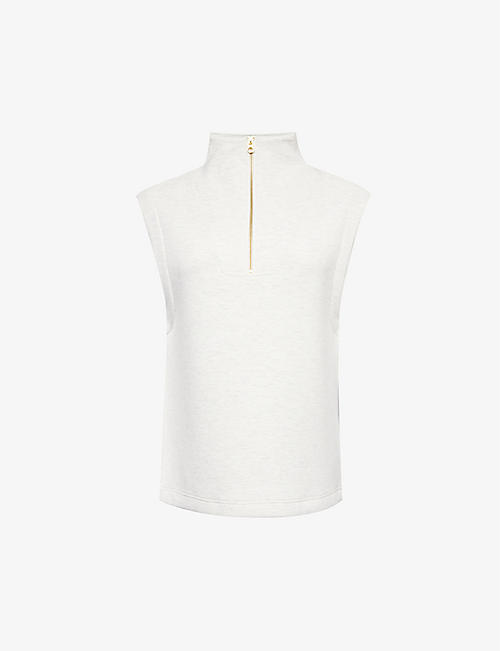 VARLEY: Magnolia brand-tab stretch-woven top