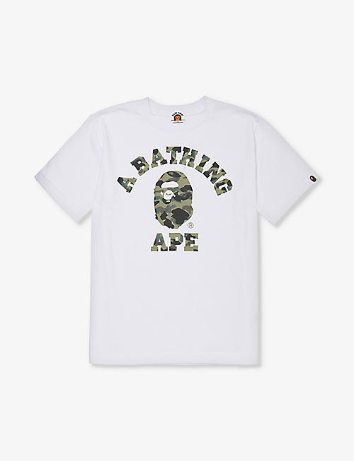 A BATHING APE: Camo College short-sleeve cotton-jersey T-shirt 10-13 years