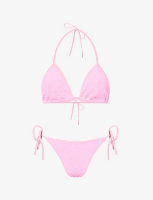 HUNZA G Gina Crinkled Texture Bikini Selfridges