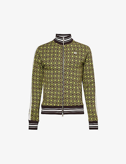 WALES BONNER: Power graphic-pattern stretch-organic cotton jacket
