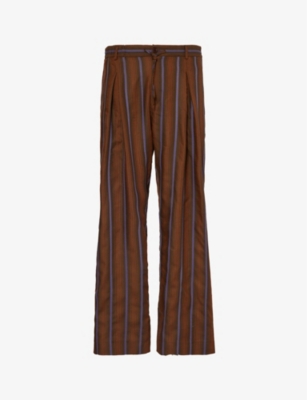 WALES BONNER: Chorus striped relaxed-fit wool trousers