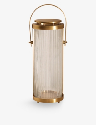 SOHO HOME: Dalmore textured-glass brass lantern