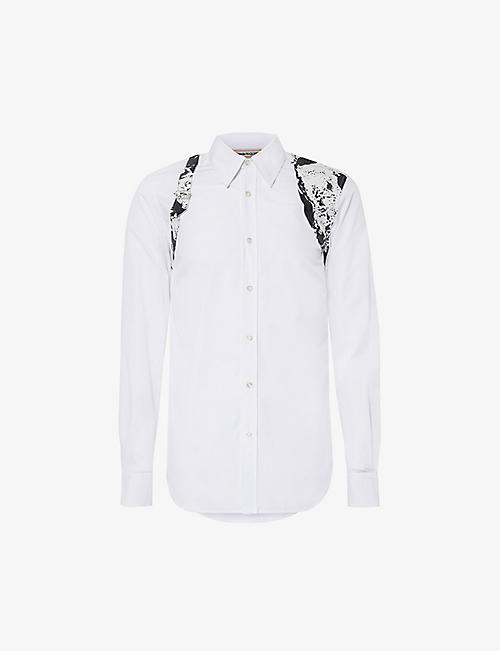 ALEXANDER MCQUEEN: Harness graphic-print regular-fit cotton-poplin shirt
