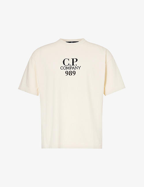 CP COMPANY: Logo-embroidered cotton-jersey T-shirt