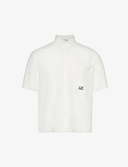 CP COMPANY: Brand-embroidered flap-pocket cotton shirt