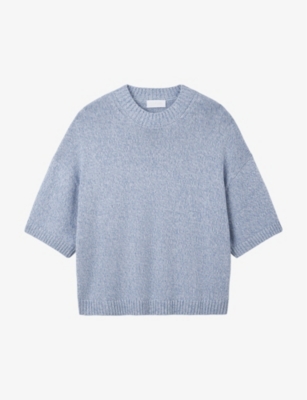 THE WHITE COMPANY: Oversized mouliné-knit organic cotton-blend T-shirt