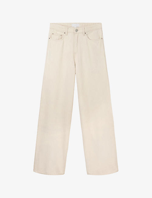 THE WHITE COMPANY: Kingston wide-leg mid-rise organic-cotton jeans