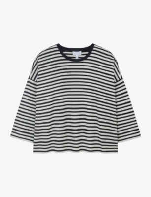 THE WHITE COMPANY: Boxy-fit striped organic-cotton T-shirt