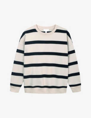 THE WHITE COMPANY: Striped oversized organic-cotton jumper