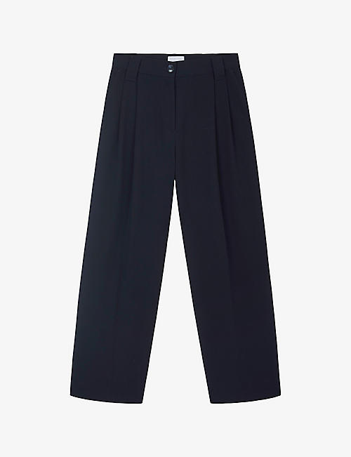 THE WHITE COMPANY: Wide-leg high-rise stretch-woven trousers