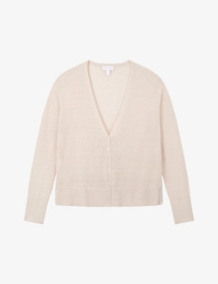 THE WHITE COMPANY: Relaxed-fit small-buttons linen-blend cardigan