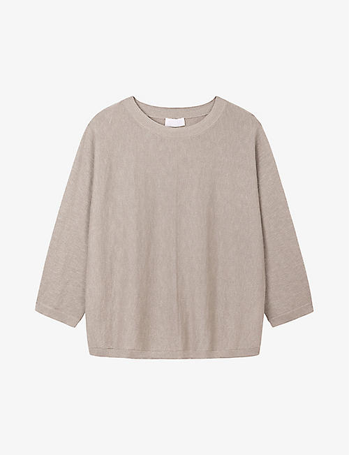 THE WHITE COMPANY: Relaxed-fit knitted cotton-blend jumper