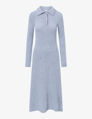 NUE NOTES: Wesly polo collar wool-blend knitted dress