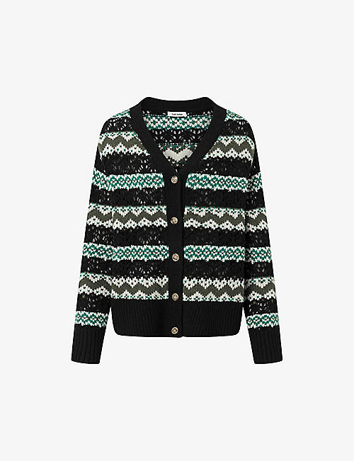 NUE NOTES: Luca intarsia knitted wool-blend knitted cardigan