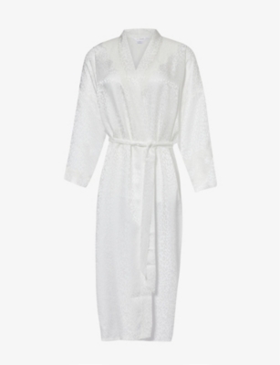 NK IMODE: Sydney Seaside lace-panel silk robe