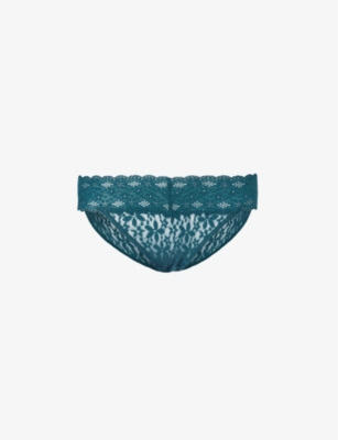 WACOAL: Halo floral-pattern lace briefs