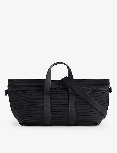 PLEATS PLEASE ISSEY MIYAKE: Pleated woven top-handle bag