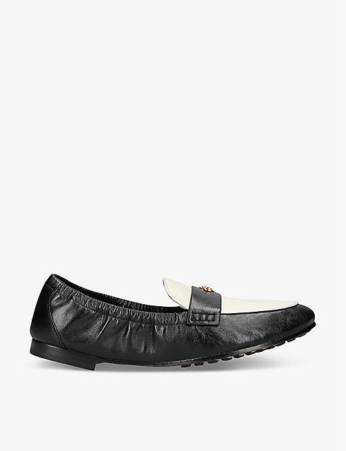 TORY BURCH: Chunky-sole leather ballet loafers