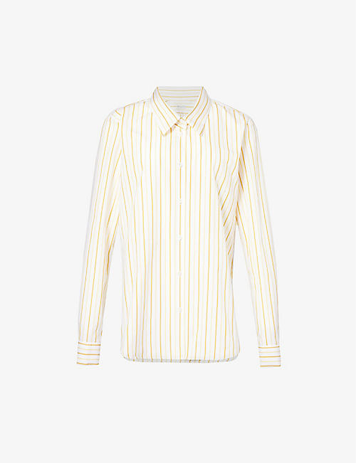 DRIES VAN NOTEN: Striped dropped-shoulder relaxed-fit cotton shirt