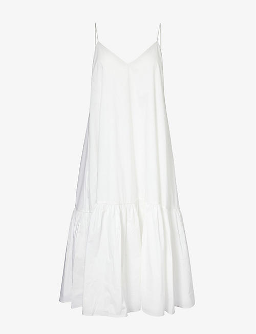 ANINE BING: Averie sleeveless cotton-poplin midi dress