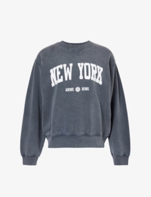 ANINE BING: Ramona brand-print organic-cotton jersey sweatshirt