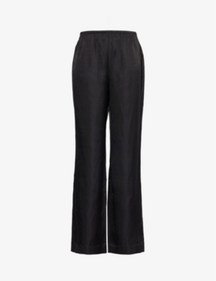 ANINE BING: Aden wide-leg high-rise silk-blend trousers