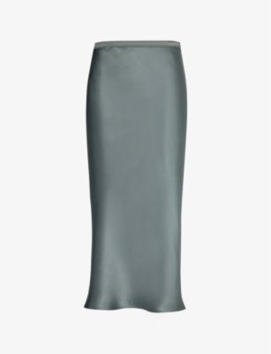 ANINE BING: Bar high-rise silk midi skirt