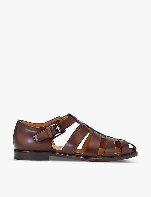 CHURCH: Fisherman open leather sandals