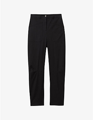 REISS: Nova barrel-leg stretch-cotton trousers