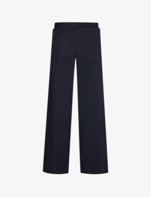 BOTTEGA VENETA: Sailor pressed-crease wide-leg mid-rise cotton trousers