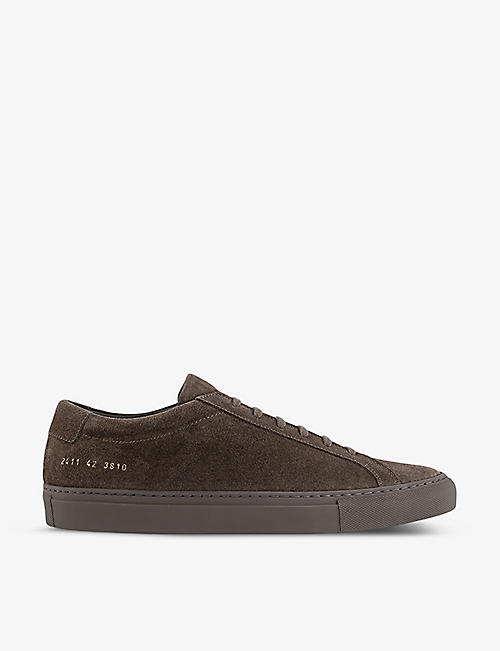 COMMON PROJECTS: Achilles Low number-print suede low-top trainers