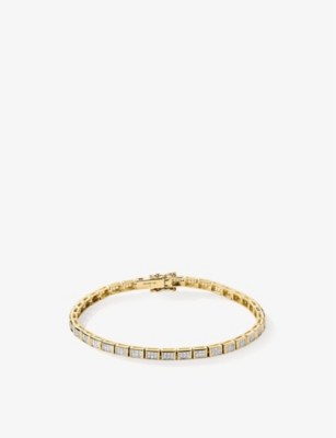 MEJURI: Micro-Pavé 14ct yellow-gold and 0.71ct round-cut diamond tennis bracelet