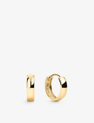 MEJURI: Bold Huggie Hoops 14ct yellow-gold earrings